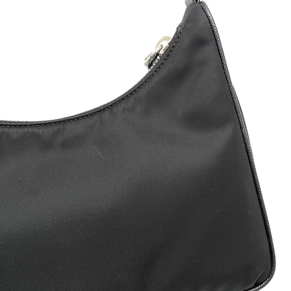 Prada Tessuto Triangle Plate Accessory Pouch Black - Picture 10 of 12
